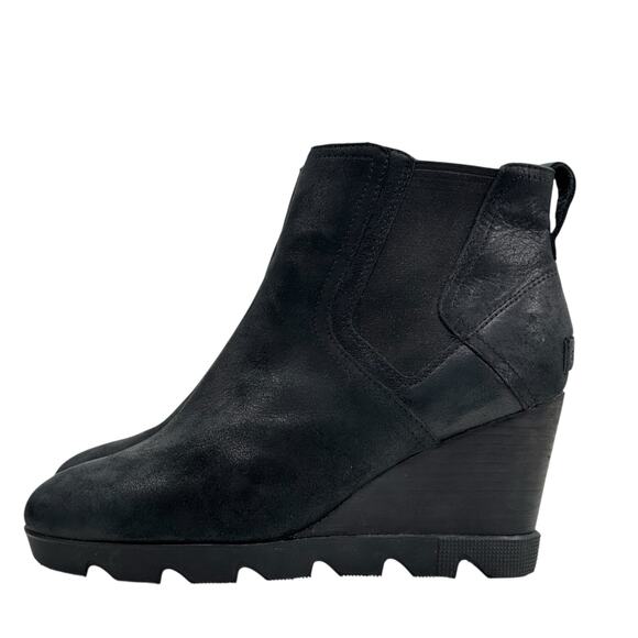 Sorel Joan Uptown Waterproof Wedge Chelsea Boot 10 Women's Black Pull On Bootie - Picture 5 of 10
